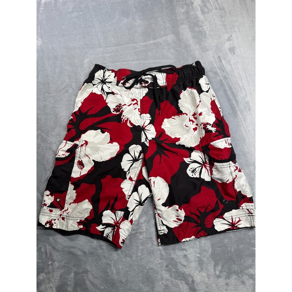 Arizona Swim Trunks Mens Medium Multicolor Cargo Pockets Surfboarding Beach Wear